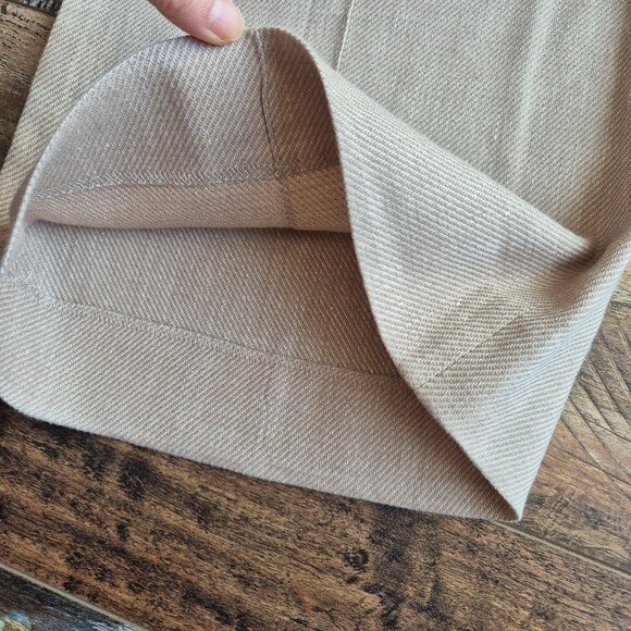 Veronica Beard Komi Flared Seamed Linen-Blend Pants High Rise Pocket Sand - Picture 8 of 13